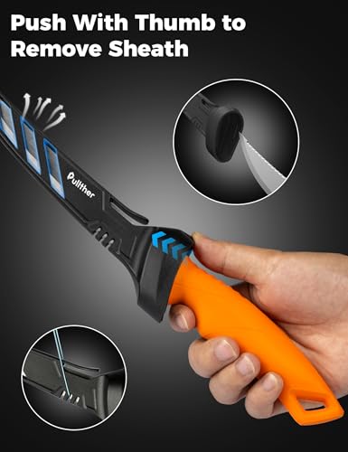 2PC Fishing Tool Kit - 7" Fillet Knife,Fishing Pliers,Multitool Hook Remover Fishing Pliers,Fishing Gear for Saltwater - color: 6.5"Fishing Pliers Orange