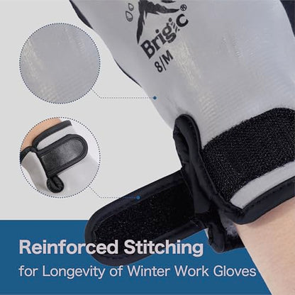 Waterproof Weatherproof Winter Work Gloves, Gray, Ideal for Gardening & Outdoor Tasks - size: Medium