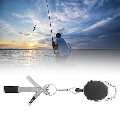 Fishing Knot Tool, with Line Cutter and Hook Sharpener, Multi Function Fishing Tool, with Retractor Clip, Portable Gear, for Fly Use