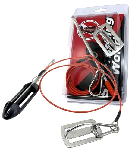 Fish Stringer for Spearfishing with Coated Stainless Steel Cable and Heavy Duty Carabiner (Belt Fish Stringer)