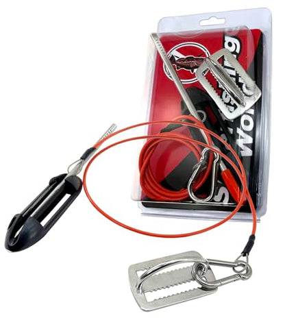 Fish Stringer for Spearfishing with Coated Stainless Steel Cable and Heavy Duty Carabiner (Belt Fish Stringer)