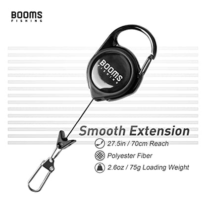 Booms Fishing RG1 Fly Fishing Zinger Retractor 3 pcs - color: Black