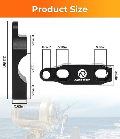 Fishing Reel Rod Clamp Fishing Reels Parts for Penn 20 30 50 70 International V VI Series Reel Rod Clamp Mount Anodized Aluminum Alloy (No Bolts or Screws) - color: Black