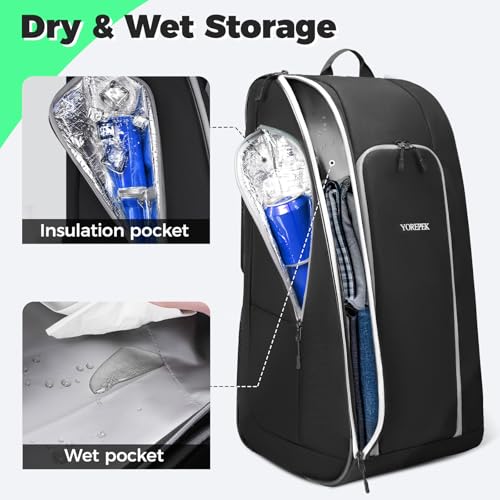 YOREPEK Football Bag Backpack for Youth with Shoe Pocket for Training Day | Football Equipment Bag Fits All Gear, Insulated Pocket, Padded Straps for Comfortable Carry, Players Practice Game Day