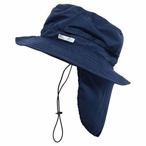 BUILTCOOL Adult Cooling Bucket Cap with Neck Shade – Waterproof Sun Protection for Hunting, Fishing, Hiking and Kayaking - color: Navy, size: Medium-Large