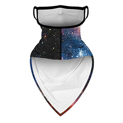 YAYOUREL Neck Gaiter Face Mask Bandanas for Men Women UV Face Scarf Cover Ear Loop Hole Facemask for Fishing Running Cycling - color: Black Pink White