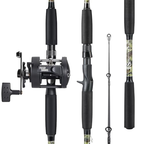 Sougayilang Fishing Rod Combo with Conventional Reel, Medium Heavy for Catfish Salmon and Steelhead Saltwater Fishing - size: 7'0"