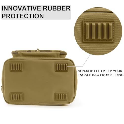 Waterproof Fishing Tackle Bag,Saltwater Tackle Box Bag,Fishing Bags for Men - Fishing Gifts for Men Khaki - color: Khaki