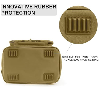 Waterproof Fishing Tackle Bag,Saltwater Tackle Box Bag,Fishing Bags for Men - Fishing Gifts for Men Khaki - color: Khaki