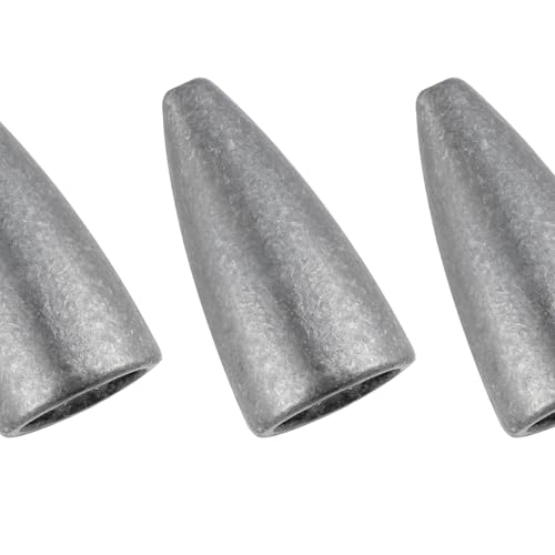 Dr.Fish 50 Pack Bullet Fishing Sinkers Worm Weights Lead Fishing Weights Bass Fishing Sinker Freshwater Texas Carolina Rig Punch Shot - size: 3/8oz-50 Pack