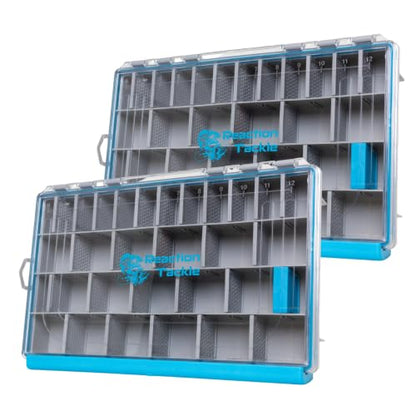 Reaction Tackle Ultra Elite Tackle Trays, Water Resistant Fishing Tackle Box Organizer with Removable Dividers, Sealed Rubber Gasket and One Hand Latch - 3700 (2-Pack) - size: 3700 (2-Pack)
