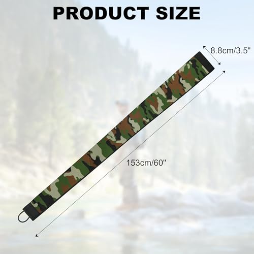 Neoprene Camo Fishing Rod Sleeves,Fishing Pole Sleeves,Fishing Rod Socks | UV Resistance,Puncture Resistant, Protect Casting, Spinning, Trolling Fishing Rods, Storage, tangled-free,75in,68in,60in - color: Deep Green Camo, size: 60"