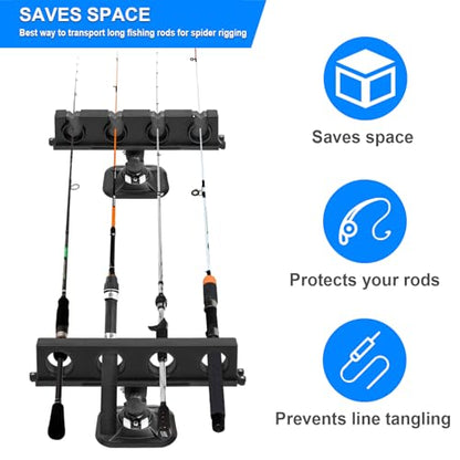 Fishing Rod Holder for Boat, 360° Rotatable Crappie Rod Holder for Boat, Boat Rod Storage Rack - style: A