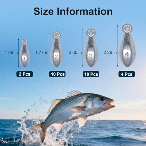 Fishing Weights Bank Sinkers 22PCs Bowl Sinkers Less Snag and Faster Sink Lead Weights for Saltwater Freshwater Fishing 1oz,2 oz,3 oz,4 oz
