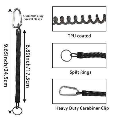 Aventik Magnetic Net Release Ultra-Strong Keychain Fly Fishing Net Retractor with Coiled Lanyard Carabiner Clip - color: Blue