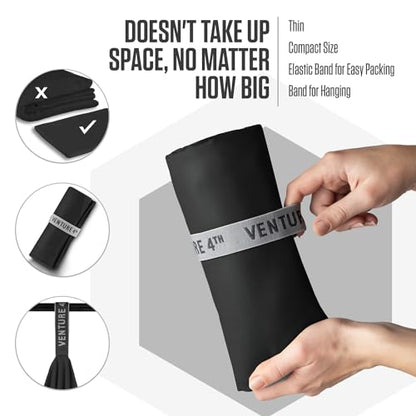 VENTURE 4TH Quick Dry Towel - Microfiber Travel Towel for Camping, Hiking, Gym, Beach - Lightweight, Packable, Compact Backpacking Companion - Black Medium - color: Black, size: 40.00" x 21.00"