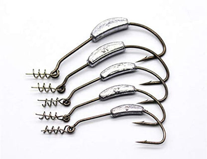Toasis Fishing Weighted Swimbait Hooks with Twist Lock Assorted Sizes - size: 2/0-1/11_Oz-5pcs