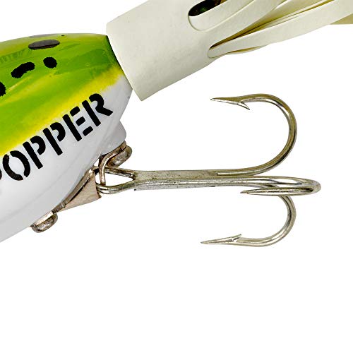 Arbogast Hula Popper Topwater Bass Fishing Lure - color: Frog White Belly, size: 1 1/4", 3/16 oz