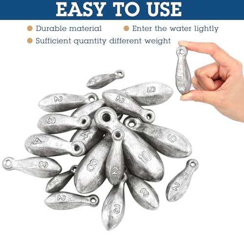 18 Pcs Bank Sinker Fishing Sinkers Weights Bank Weights for Ocean Saltwater Freshwater Surf Bass Catfish Fishing Casting Gear Tackle - size: 1 2 3 4 5 6 8 10 oz