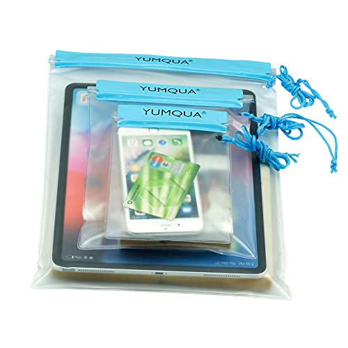 YUMQUA Clear Waterproof Bag, Waterproof Document Pouch Passport Holder Water Tight Map Case Waterproof Pouch Water Proof Small Dry Bags for Kindle Phone Tablet Camera, Kayak Boat PaddleBoard - color: Blue