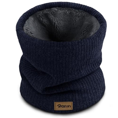ROXUN Winter Neck Gaiter, Neck Warmer Cover Ski Gaiters for Men/Women | Soft Thick Fleece; Gentle on Skin; Stretchy Fit; Multi-function; Elegant Chic Look; Multi-color Options - color: Navy Blue