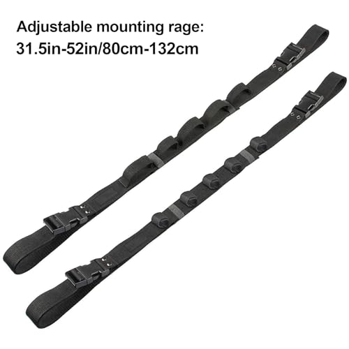 Aventik 2 Pack Car Fishing Rod Holder Adjustable Fishing Pole Holder Belt Straps, Vehicle With 4 Handle Fishing Pole Rack Fishing Rod Rack Carrier for Car SUV Van Truck(Black)