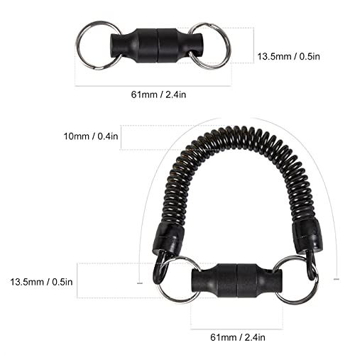 Magnetic Keychain, with Coiled Lanyard, Fly Fishing Net Retractor, Magnet Clip Holder Retractor, for Fishing Hooks, Lures, Flies, Trout Line, Keys