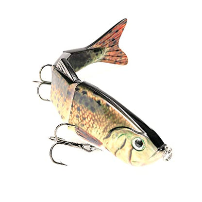 10in Multi Jointed Swimbait Fishing Lures Bait,4 Segment Big Giant Sinking Fishing Bass Lures,Crankbaits Swimbaits with Treble Hook - color: 10in,4.76oz-Color J