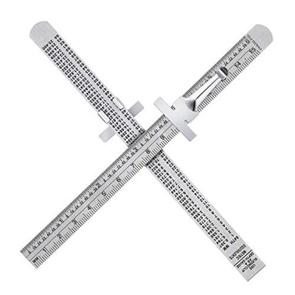 2 Pieces 6 Inch 15 cm Pocket Ruler Flexible Precision Stainless Steel Ruler with Detachable Clips Stainless Steel Pocket Clip Scale Gauge Metric British System