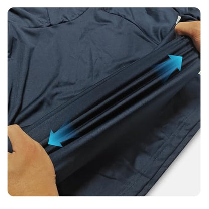Men's UPF 50+ Sun Protection Hooded Shirt with Integrated Face Cover Long Sleeve Lightweight Rash Guard Shirts - color: C202- Black, size: X-Large