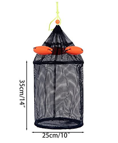 Z&W 5 Gallon Collapsible Floating Fishing Net Live Bait Bucket/Fishing Basket/Chum Bag, Trap for Keeping Minnows, Shrimp, Leaches and Other Baits