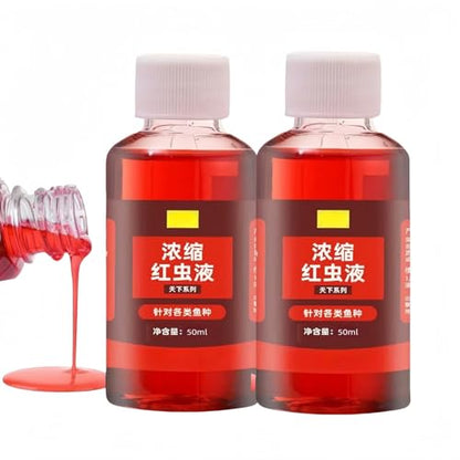 Red Worm Liquid Bait，Fishing Attractant 2PCS Fishing Supplies Wild Fishing Black Pit Reservoir River carp carp Grass Bream Universal, Special Opening Agent Bait Bait Outdoor Fishing Helper