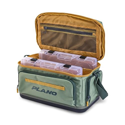 Plano Weekend 3700 Tackle Bag, Cutting-Edge Fishing Tackle Bag, Molded Waterproof Base, Spacious Storage, Die Cut Tool Sleeves, Daisy Chain Attachment Points - color: Moss, style: 3700 Tackle Case