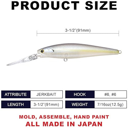 Lucky Craft Staysee 90SP Version 2 Bait - color: 250 Chartreuse Shad
