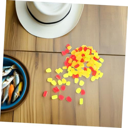 TEHAUX 150pcs Silicone Floating Carp Fishing Lures Soft Artificial Fake Corn Baits 1cm Yellow Green Red for Freshwater River Lake Fishing