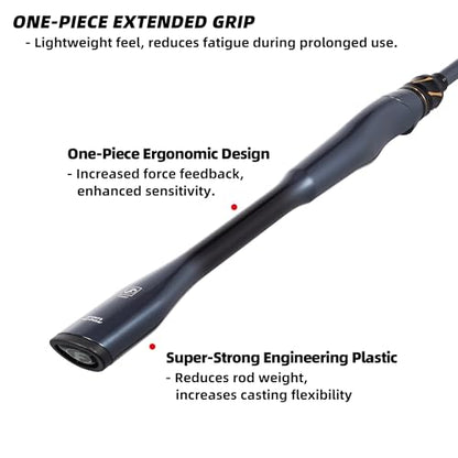 Kilitn Fishing Rod, 2-Piece Graphite Rod, Spinning & Casting, Strong Carbon Fiber Fishing Poles with Comfortable Handle for Freshwater or Saltwater Fishing - size: 6FT, style: Spinning Rod