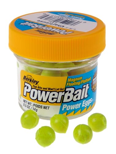 Berkley PowerBait Power Eggs Floating Magnum Chartreuse - Original Scent, 1 Pack