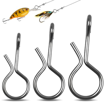 Quick Fly Fishing Snaps, 150pcs No Knot Stainless Steel Snaps Fast Change Connect Clips Lure Connector Tackle for Flies Hooks Jigs Lures - size: S#-150pcs