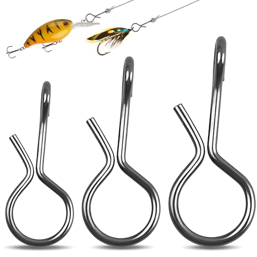Quick Fly Fishing Snaps, 150pcs No Knot Stainless Steel Snaps Fast Change Connect Clips Lure Connector Tackle for Flies Hooks Jigs Lures - size: M#-150pcs