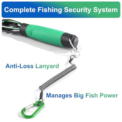 Fish Gripper with Scale 12" Aluminum Alloy Lip Grabber 40lb Capacity 360° Swivel for One-Handed Catch & Release Green - color: Green