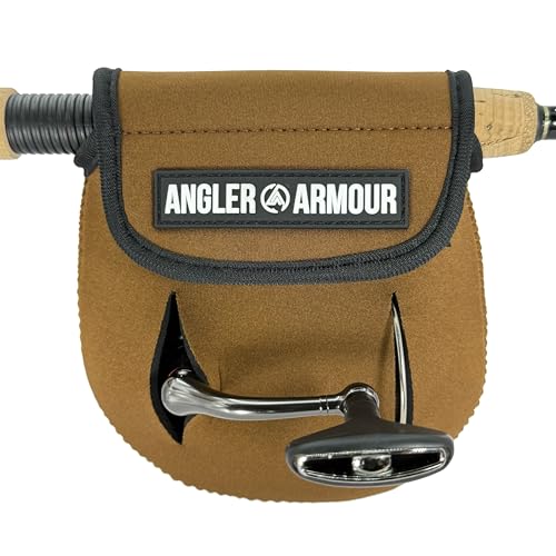 Angler Armour Spinning Reel Cover, Fishing Reel Case, Neoprene Reel Pouch, Spinning Reel Sleeve, Protective Sleeve For 1000, 2000, 3000, 3500 Series Reels, Marsh Brown - color: Marsh Brown