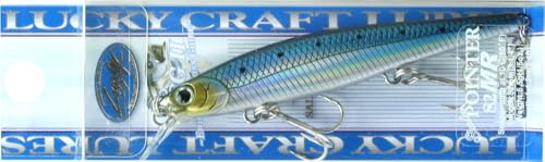 LUCKY CRAFT SW Slender Pointer 82MR S Saltwater Fishing Lures, Jerkbait Fishing Bait, 3.2", Bass Lures for Snook Redfish Trout, Fishing Gear and Accessories with Treble Hooks - color: 714 Metallic Sardine