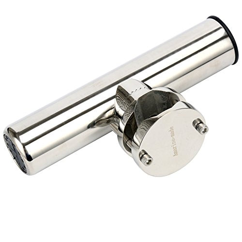 Amarine Made (2x) Stainless Rail Mount Clamp on Fishing Rod Holder for Rails 1-1/4" to 2"