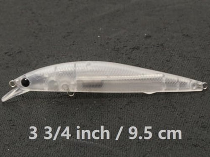 10 Blank Unpainted Minnow Crankbait Topwater Lipless Jerkbait Fishing Lures V5 - color: UPM259P10
