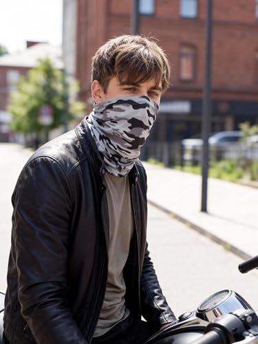 9 Pieces Men Balaclava Neck Gaiter Face Mask Summer Sun Protection Cooling Breathable Head Cover Scarf Bandana - color: Classic Camouflage