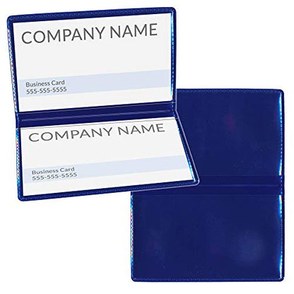 StoreSMART Navy Blue Folding Business Card Holders - 20 Pack - Polypropylene Plastic (RPP2915NB20) - color: Navy Blue, size: 20-Pack