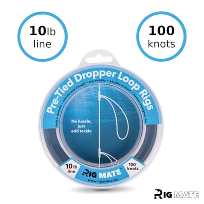 Rig Mate 6 lb & 10 lb Bundle - 1 ea. 6 lb & 10 lb with 100 pre-Tied Dropper Loop Rigs - Perfect for Saltwater & Freshwater Fishing