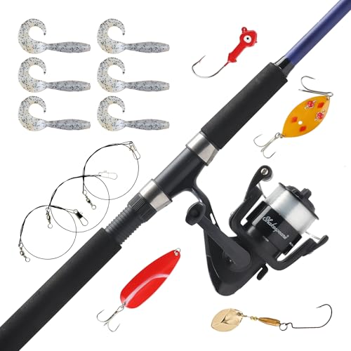 Shakespeare Catch More Fish Spinning Reel and Fishing Rod Combo with Kit - color: Pike, style: 2024 Model