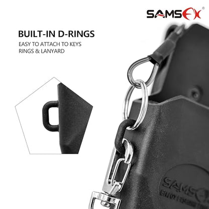 SAMSFX Aluminum Fishing Pliers Hook Remover Braid Line Cutter with Coiled Lanyard, Fly Fishing Knot Tying Tool & Retractors - color: 7'' Split Ring Nose, Sapphire Blue Handle