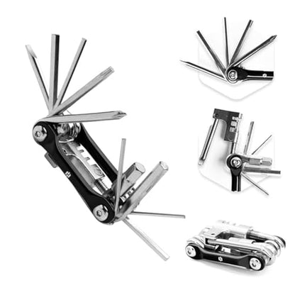 Bike Multitool - Bike Tool Kit -12 In 1 Lightweight Stainless Steel Bicycle Multi tool - Safety Locking, Survival Gear With Hex Key, Screwdriver, Chain Cutting Tool by Hayvenhurst - style: Bicycle Multitool